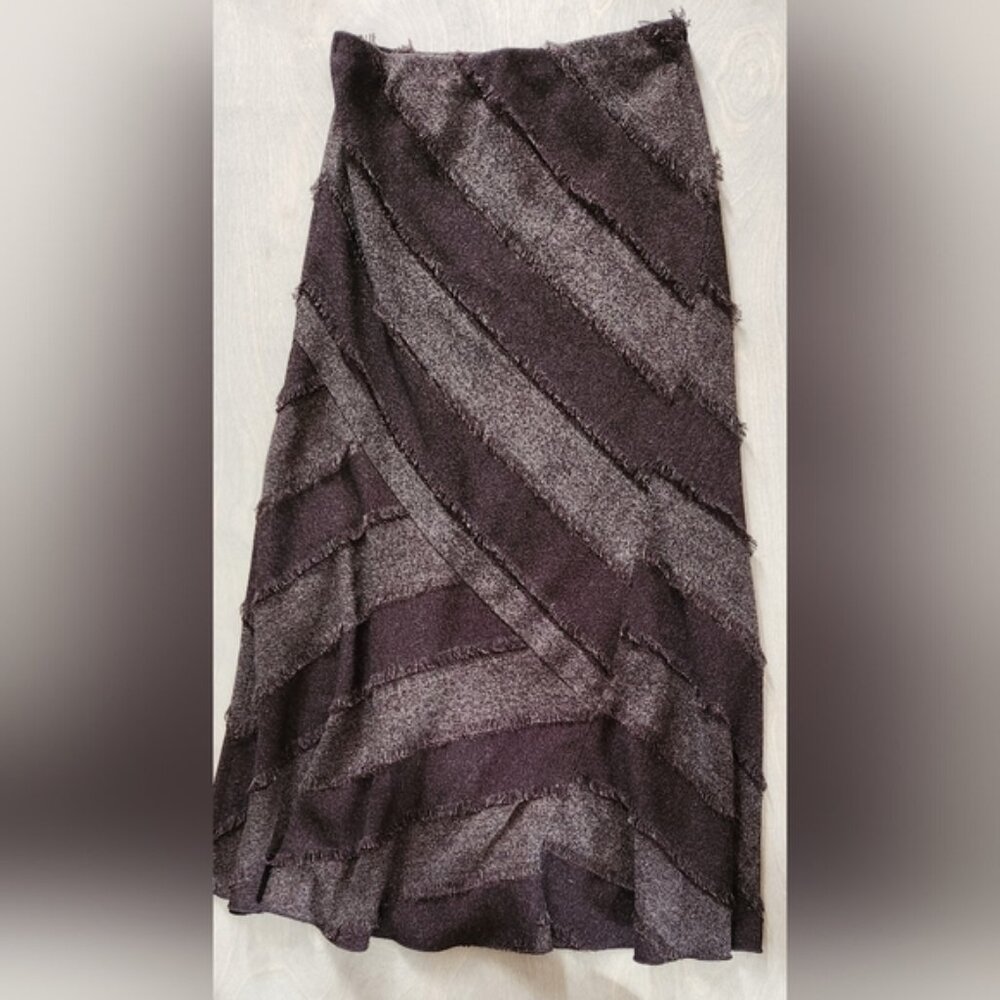Maakit 2 Brown Tapestry Funky Flare Hem Textured Skirt